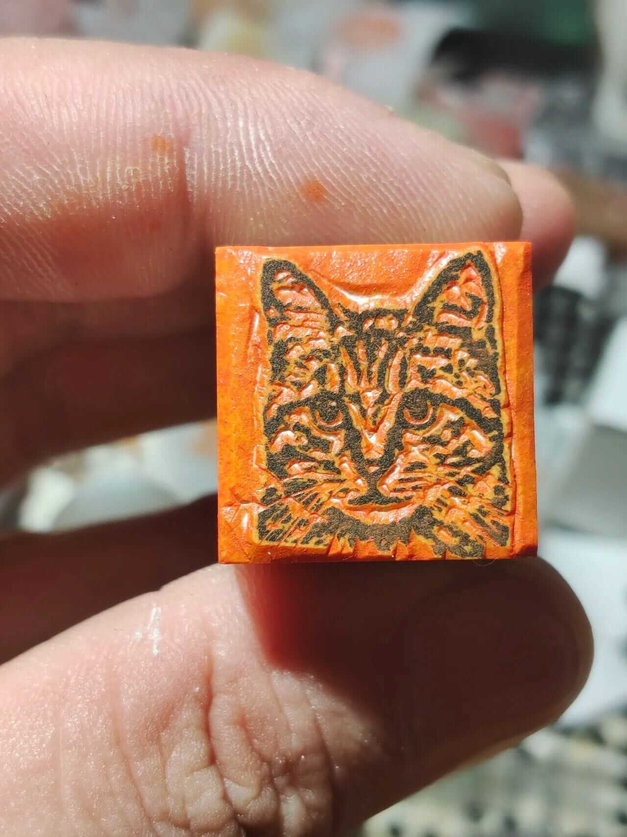 Hand-carved Pet Portrait Stamp